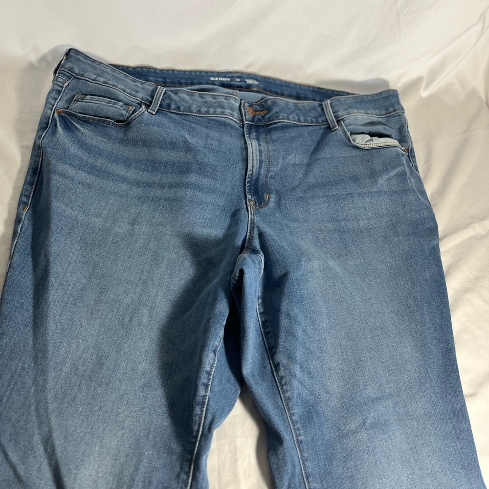 Old Navy Jeans Size 24 Women's Mid-Rise Power Slim Straight Light Blue